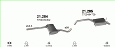 вихлопна система на RENAULT SAFRANE 2.4 LIFTBACK 1996-2002 121kW