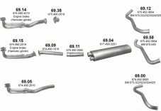 вихлопна система на MERCEDES 10-16 T 1514/1514 K Вант. з усиленим кузовом/Самоскид 
