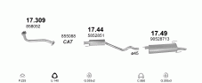 вихлопна система на OPEL ASTRA F 1.6 CABRIO 1993-1994 55kW