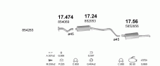 вихлопна система на OPEL KADETT E 1.3 SEDAN 1984-1985 44kW