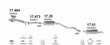 вихлопна система на OPEL KADETT E 1.3 KOMBI 1984-1990 44kW