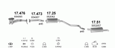 вихлопна система на OPEL KADETT E 1.6 KOMBI 1985-1991 55kW