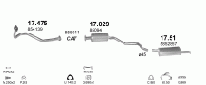 вихлопна система на OPEL KADETT E 1.6 KOMBI 1984-1991 55kW