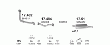 вихлопна система на OPEL KADETT E 1.6 D KOMBI 1986-1989 40kW