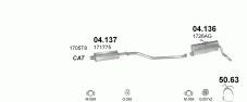 вихлопна система на PEUGEOT PARTNER 1.8 1997-2001 65kW
