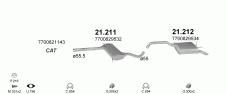 вихлопна система на RENAULT SAFRANE 2.2 LIFTBACK 1993-1996 81kW