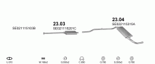 вихлопна система на SEAT RONDA 1.2 HATCHBACK 1984-1988 46kW