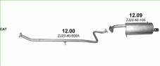 вихлопна система на MAZDA 2 1.3 2007-2010 55-63kW