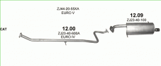 вихлопна система на MAZDA 2 1.3 2010-2015 55-62kW