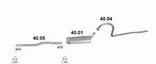 вихлопна система на GAZ WOLGA GAZ-2410 2.5 SEDAN 74kW