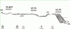 вихлопна система на OPEL SIGNUM 1.9 D 2003-2008 74-88-110kW