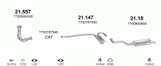 вихлопна система на RENAULT R19 1.8 CABRIO 1992-1996 66-70kW