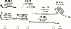 вихлопна система на TOYOTA RAV 4 2.0 1994-2000 95kW
